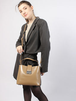 LACCOMA сумка Y8180R-капучинно натуральная кожа полиэстер