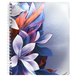 Тетрадь Copybook, 80 л, клетка, арт. 68514/ 5 АБСТРАКТНЫЕ ЦВЕТЫ /А5+, гребень по длинной стороне, обложка - печать по фольге, выборочный ТВИН УФ-лак, мелованный картон 210 г/м?,