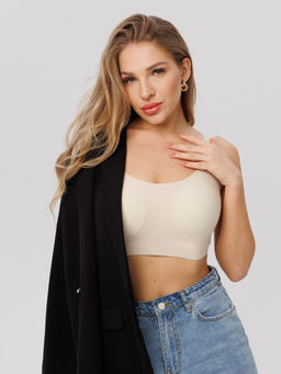 Топ бесшовный бескаркасный с вкладышами Lingeamo айвори ВТ-02 (131)  фото 7