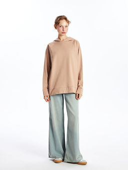 Oversize Kad?n Kal?n Hoodie