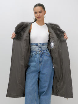 Двубортное пальто зимнее утепленное с мехомБренд: Visdeer  фото 10