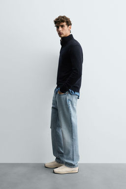 100% WOOL SWEATER WITH BUTTON NECK - Zara фото 4