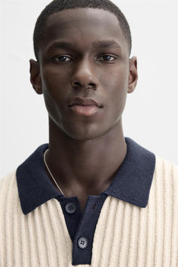 CONTRAST KNIT POLO SHIRT - Zara фото 12