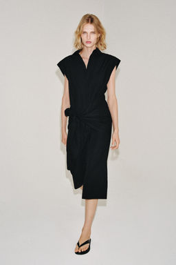 VESTIDO CAMISERO FAJ?N ZW COLLECTION / Negro - Zara фото 4