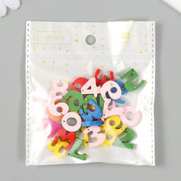 Бусины для творчества дерево «Цифры», набор 30 шт., 1.5×1.5×0.3 см