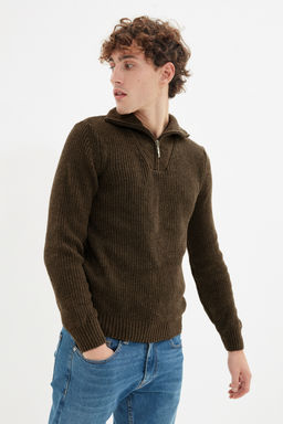 TRENDYOL MAN Ekru Regular Fit Yunlu Fermuarl? Bal?kc? Yaka Triko Kazak TMNAW22KZ0347 - Trendyolmilla фото 53