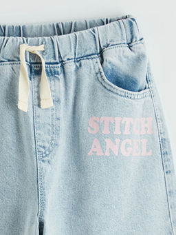 Wideleg Stitch Bask?l? K?z ?ocuk Jean Pantolon