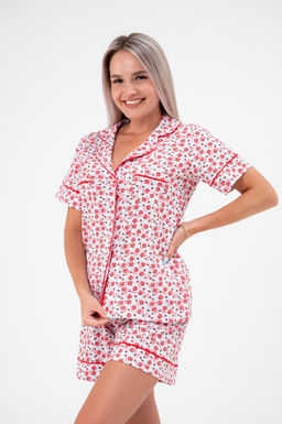 Костюм женский из жакета и шорт из кулирки Рейчел клубничка - Амадэль фото 6