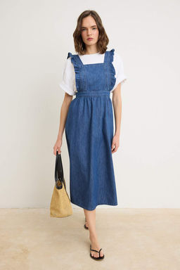 Mavi Duz Maxi F?rf?rl? Denim Elbise TWOSS26EL00634