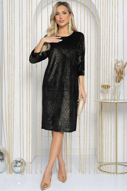 Платье Блестящий вечер (золотисто-черное) П11960 - Lt collection фото 4