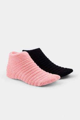 Siyah-Pembe 2li Pamuklu Jakar _rme _orap THMAW27CO00026