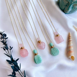 Кулон "Флакон" на цепочке из Амазонита