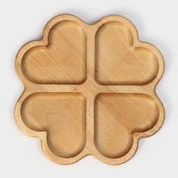 Менажница авторская Adelica «Сердце», 4 секции, 22×22×1.8 см, дерево берёза, пропитана минеральным маслом, коричневая