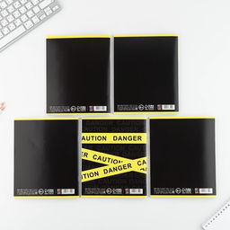 Цена за 5 шт. Тетрадь в клетку, 48 л., А5, на скрепке, блок №2, Yellow, МИКС