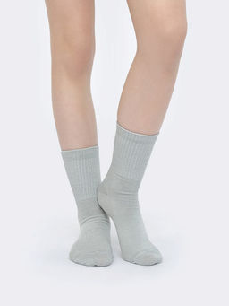 Цена за 5 пар! Детские высокие носки белого цвета с зеленым прямоугольником - Mark formelle фото 10