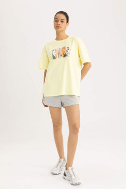 DeFactoFit Футболка Oversize с круглым вырезом и короткими рукавами NBA Wordmark  фото 2