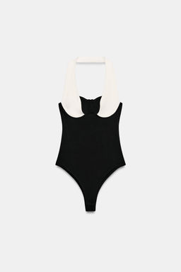 BODY HALTER AROS COMBINADO / Blanco / Negro - Zara фото 4