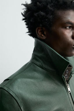 LEATHER BOMBER JACKET - Zara фото 6