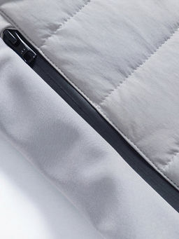 Куртка женская гибридная стёганая с капюшоном с графеновой подкладкой серого цвета 9622_1Sr