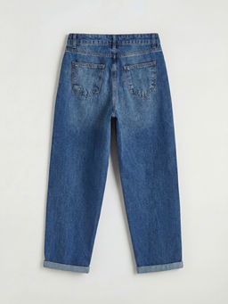 Y?ksek Bel Barrel Fit Kad?n Jean Pantolon