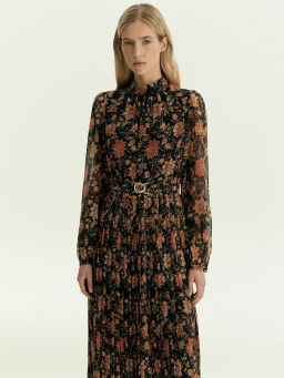 Платье макси из шифона с цветочным принтом, PL1754/esta - Emka фото 3