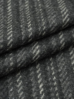 Шерсть пальтово-костюмная Твид Полосы цв.черный, ш.1.5м, шерсть-40%, п/э-60% - Купава фото 7
