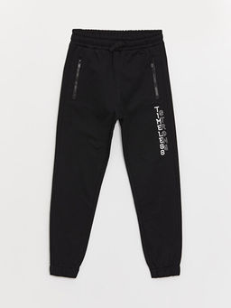 Beli Lastikli Bask?l? Erkek ?ocuk Jogger E?ofman Alt?