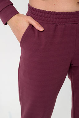 Костюм женский из худи и брюк из футера Кроссфит-2 брусника