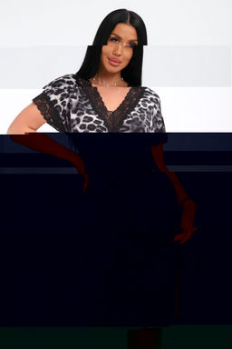 Туника женская из вискозы из вискозы Олеся серый леопард