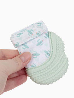 Прорезыватель на ручку для зубов «Кактусы», светло-зеленый