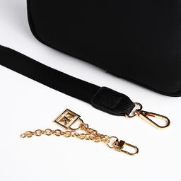 Сумка молодёжная текстильная NK классика, 19*14*6 см, черный цвет - Nazamok фото 5