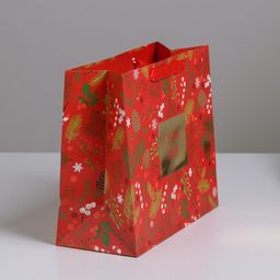 Цена за 2 шт. Пакет подарочный новогодний ламинированный Время волшебства, ML 27 х 23 х 11.5 см - Дарите счастье фото 2