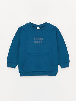 Bisiklet Yaka Uzun Kollu Bask?l? Erkek Bebek Sweatshirt ve E?ofman Alt? 2li Tak?m - Waikiki фото 2