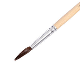 Цена за 10 шт. Кисть белка круглая № 6, ручка дерево - Calligrata фото 3