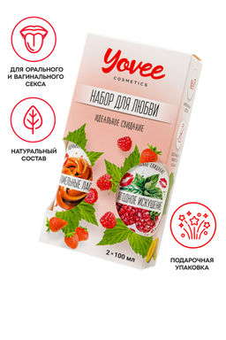 Набор гелей-смазок Yovee для любви (721009+721013), вкусовые (малина/мята+карамель), 2х100 мл