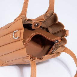 Сумка-тоут на магните, длинный ремень, цвет рыжий - Simaland фото 7