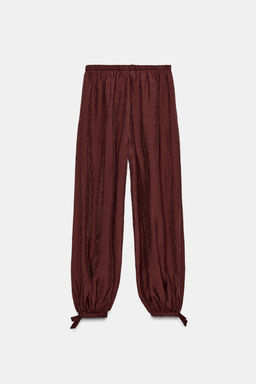 ZW COLLECTION TIE WAIST BLOOMER TROUSERS - Zara фото 6