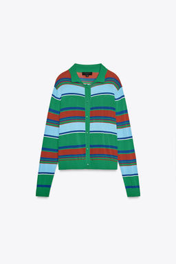 STRIPED POLO CARDIGAN - Zara фото 5