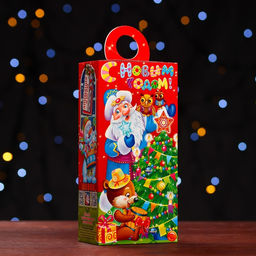 Цена за 5 шт. Подарочная коробка Новогодние посиделки , сюрприз 11 х 6 х 21 см