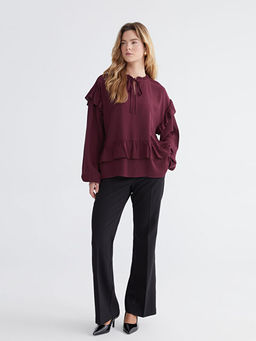 Ba?lamal? Yaka Oversize F?rf?rl? Bluz