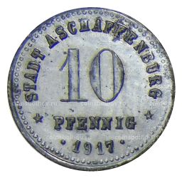 10 пфеннигов 1917 года Германия  Нотгельд  Ашшафенбург