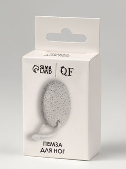 Цена за 2 шт. Пемза для педикюра, с подвесом, 7.2×5 см, в коробке, белая
