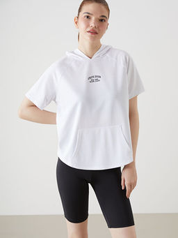 Kap??onlu Bask?l? Kad?n Spor Ti??rt