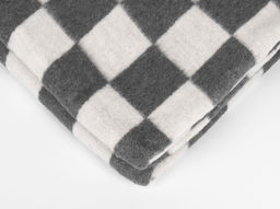 Одеяло байковое 100*140 "Клетка" цв. серый (Россия)