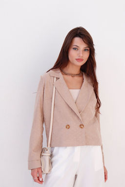 Двубортный жакет с английским воротником