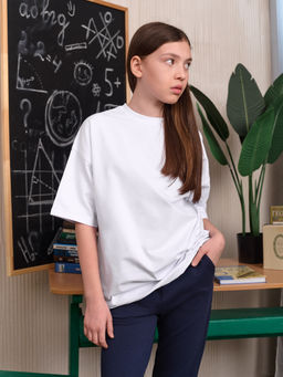 Футболка оверсайз SCHOOL белая - Yollochka фото 4