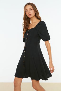 TRENDYOLMILLA Kiremit A Kesim Balon Kollu Mini Dokuma Elbise TWOSS20EL2314  фото 2