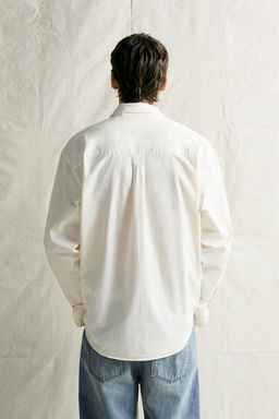 CAMISA RELAXED FIT ALGOD?N / Blanco - Zara фото 3