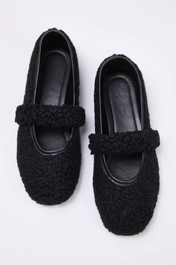 Siyah Yuvarlak Burun Mary Jane Kad?n Babet TAKAW26BE00010