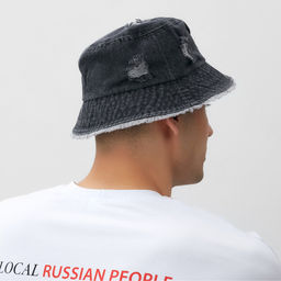 Панама унисекс MINAKU джинсовая, чёрная, размер 56-58